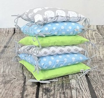Baby Cot Bumper - Bed Border 210 cm Design21 - Cot Bumper, Corner Protector, Head Protector for Crib