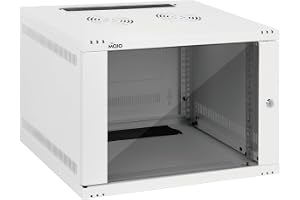 Tecmojo 19 tum 7U 400mm djup Väggmonteringsserverskåp, Nätverksskåp, 19" IT-Nätverksrackhölje, Låsbar Glasdörr, Platt Förpack