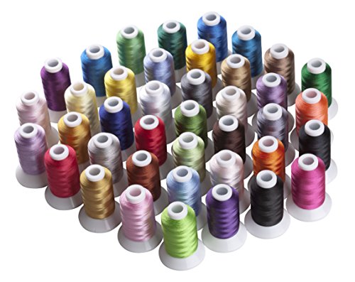Simthreads 40 Farben Polyester Stickgarn - 500 Meter, für Brother / Babylock / Janome / Kenmore / Singer Stickereimaschine