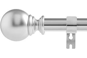 WIDYANA Silver Curtain Pole, 78 to 121 cm Metal Door Curtain Rod with Brackets Fittings Set Long Window Poles for Living Room