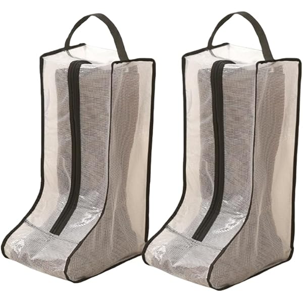 2 Paires Housses De Rangement Bottes JEXOWIQ – Sacs Portables Anti-Poussière Imperméables Avec Poignées Et Zip