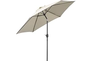 azorex Sombrilla Parasol Reclinable para Jardín Patio Terraza Playa Piscina con Manivela Protector UV Φ2.7x2.35m Aluminio