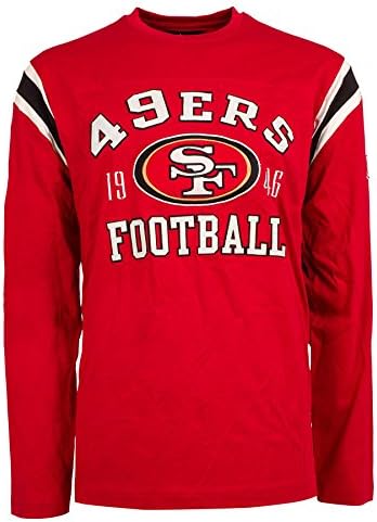 San Francisco 49ers NFL Lateral Felt Applique Long Sleeve Jersey T-Shirt - Size Large