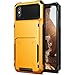Produktbild iPhone X Hülle, VRS Design® Kartenfach Schutzhülle [Gelb] Reisetasche Zubehör Etui Schlagfesten 5 karten Case Kratzfeste Cover Stoßsichere Handyhülle [Damda Folder] für Apple iPhone X / iPhone 10 (2017)