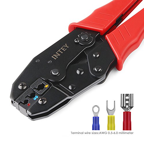 INTEY Crimpzange Werkzeug Crimp-Werkzeug Kabelschuhzange mit Ratschenfunktion ist professionell und praktisch für isolierte Verbinder - 2