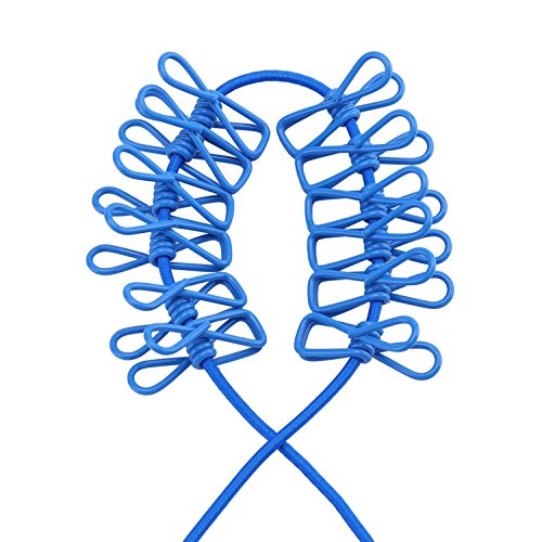 niceEshop(TM) Reise Wäscheleine mit 12 Beschichteten Klammern - 4