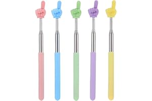 BBIURER 5 Stück Zeigefinger Stab, Ausziehbarer Handzeiger 69CM, Mini Edelstahl Lehrer Teleskopstange, Kann für Klassenzimmerinteraktionen, Vorträge, Konferenztraining, Lesen und Reden