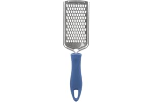 BEPER MD.217 Rape Fromage en Acier Poignée en Plastique, Acier Inoxydable, Bleu, 8 x 2 x 26 cm