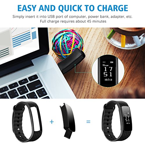 Mpow Smart Fitness Armband,Bluetooth 4.0 Sport Schrittzähler Aktivitätstracker Kalorienzähler Schlaftracker mit Gesundheit und Aktivität Überwachung für Android und iOS Smartphones - 7
