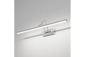 Klighten Lampe LED pour Miroir de Salle de Bain 60cm, 20W 1500 LM, Rotative IP44, Applique Murale en Aluminium, 5500K Blanc Froid, Noir