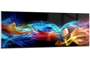 ARTTOR Vidrios decorativos Abstracto aire colorido figura Cuadro Sobre Vidrio Moderno 140x50cm Decoracion Salon Cuadros Pared Impresiones Grande XXL Impresión en Cristal Wall Art Prints GAB140x50-2171