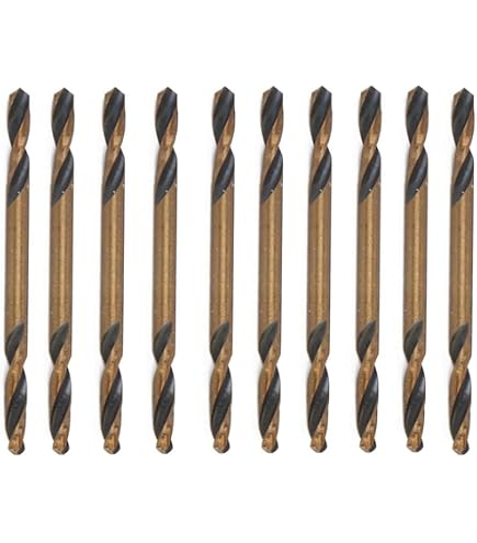 Lot De 10 Forets Hélicoïdaux HSS Double Extrémité Revêtus Titane - Diamètre 3.2 Mm, Longueur Totale 51.5 Mm - 12