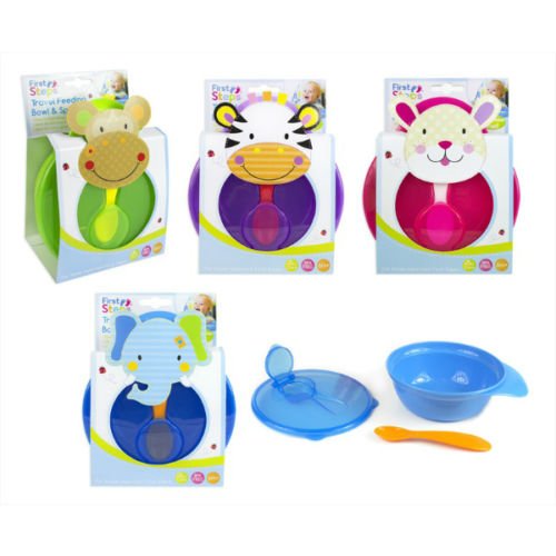 First Steps Travel Feeding Bowl and Spoon Set - Purple