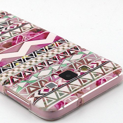 Samsung Galaxy A3(2015 Modell) Hülle Silikon Schutzhülle Tasche Case,Weiches Silikon TPU Gel Bumper Case Etui Schale Cover Skin,Herzzer Modisch Hochwertig Ultra Dünn Slim Thin Bunt Handytasche Mit [Rosa Tribes Muster] Guter Schutz Kratzfest Flexibel Leicht Gummi Rubber Jelly Soft Protective Stabil Handyhülle Schutztasche Back Cover Case Shell für Samsung Galaxy A3(2015 Modell) + 1 x Frei Rosa Handy Halterung Ständer + 1 x Frei Rosa Touch Pen Stift Stylus - 3