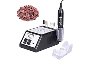 ‎WEIYI WEIYI Nagelfräser, Elektrische Nagelfräser Set, Maniküre Elektrische Nagelfeile Pediküre Nagelschleifer Feile Profi Nageldesign Nagelpflege Gerät geringem Vibration mit 6 Bohre 106 Schleifhülsen