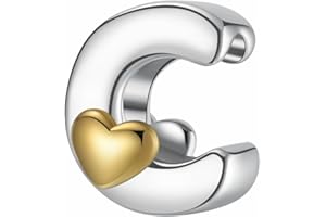 LONGLUCK Perles de breloques pour lettres d'amour A-Z, en argent sterling S925, pour bracelet Pandora, collier, cadeaux de bijoux pour femmes