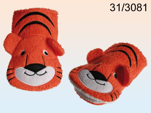 TIGER BATH MIT, GLOVE, FLANNEL