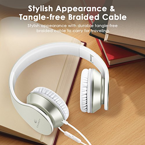 Crabot I65 On Ear KopfhÃ¶rer Tragbarer und Faltbarer Headset mit Mikrofon LautstÃ¤rkeregelung Freisprech- und Faltfunktion bequemen verstellbaren Ohrmuscheln geeignet fÃ¼r iPhone Smartphones PC und MP3