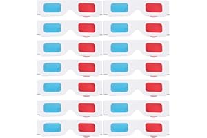 SOLUSTRE Pack of 100 3D Glasses Red Blue Anaglyph Paper Anaglyph Glasses Red Blue White Frame Anaglyph Cardboard 3D Paper Cardboard Glasses for Children Adults