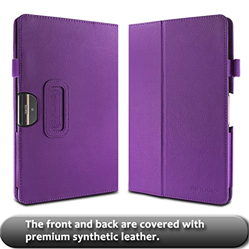 Acer Iconia One 10 B3-A30/A3-A40 Hülle, Infiland Slim Fit Folio PU-lederne dünne Kunstleder Schutzhülle Cover Tasche für Acer Iconia Tab 10 (A3-A40) 25,6 cm (10,1 Zoll Full HD) Tablet-PC/ Acer Iconia One 10 (B3-A30) 25,7 cm (10,1 Zoll HD) Tablet-PC(Lila) - 2