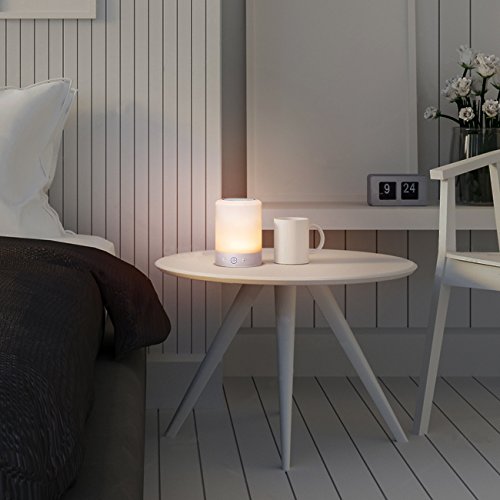 Tomons Illuminant Sound Tragbarer Bluetooth Lautsprecher LED Kinder Nachtlicht Touch Control Lamp mit LED Beleuchtung, Nachttischlampe mit 6 Lichtoptionen,Touch-Sensor, SD-Karten-Slot, Weiß - 7