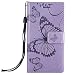 Produktbild DENDICO Sony Xperia Z3 Compact Hülle, PU Leder Handyhülle mit Standfunktion und Kartenfach, Magnetverschluss Flip Brieftasche Etui TPU Schutzhülle für Sony Xperia Z3 Compact - Violet