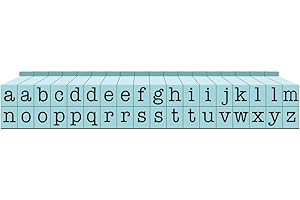 Contact USA Small 36-Piece American Typewriter Pegz Connectable Lowerase Alphabet Stamp Set, Pool Blue
