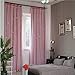 Produktbild Voile +Polyestertuch Gardinen mit Ösen Durchbrochen Vorhänge Transparent Sternenmuster Vorhang Schlafzimmer Wohnzimmer Dimension 175x140 cm Ein Satz von 2 Stück (Rosa)