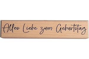 Rayher Stempel Holz "Alles Liebe zum Geburtstag", 2 x 10 cm, Stempel Geburtstag, Holzstempel zum Gestalten von Karten, Umschlägen, Geschenken, Motivstempel, Butterer Stempel, 29246000