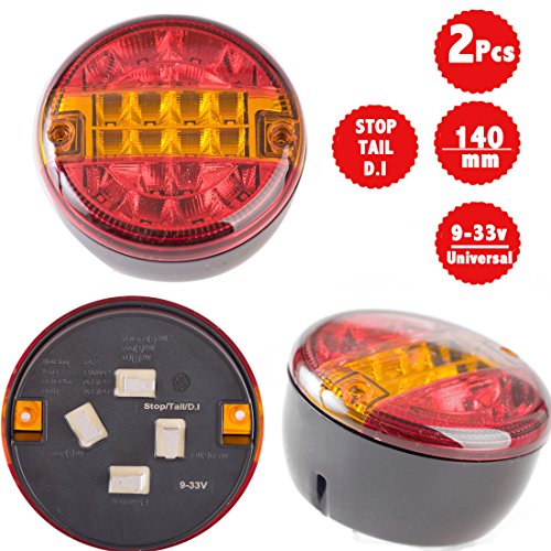 Wildauto - Lampadina a farfalla - 12V / 24V - 20 led lampadina posteriore rossa - 140mm - per camion, rimorchio, autocarro, camper - 2 pezzi