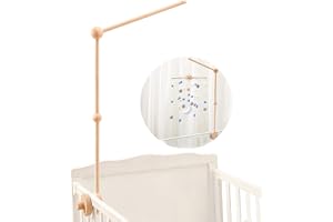 let's make Baby Crib Mobile Arm - Wooden Baby Mobile Crib Holder for Mobile Hanging Baby Crib Attachment for Nursery Decor