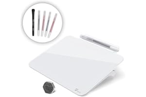 TOWON Glass Mini Whiteboard Easel Pad Set, A5 Desk Whiteboard Office Accessories with Pen