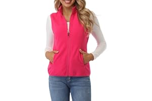 fuinloth Gilet in pile da donna,Termico Senza Maniche Elegante Collare Eretto con Zip e Tasca