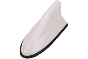 GOZAR Antenas De Señal De Radio De Antena De Aleta De Tiburón Estilo Techo De Plástico Abs Universal Compatibles con La Mayoría De Los Coches - Perla Blanca
