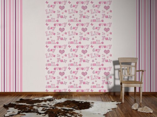 A.S. Création Tapete Boys & Girls 5 Papiertapete Kindertapete 10,05 m x 0,53 m rosa lila weiß 898210 - 3