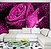 Produktbild NXMRN Gewohnheit Irgendeine Größe Purpurrote Rosen-Wand-Moderne Kunst-Malerei-Tapete Für Wohnzimmer Fernsehhintergrund-Foto-Wand-Papier 3D 150Cmx100Cm