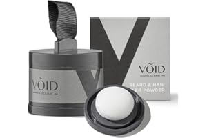 VOID Homme Poudre Cheveux et Barbe, Poudre Densifiante Pour Cheveux, Crayon de remplissage de Barbe, Poudre Barbe, Stylo Remplissage de Patch de Barbe résistant à l'eau, aspect naturel (Marron foncé)