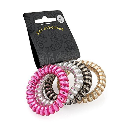 Pritties Accessories - Lot de 4 élastiques invisibles métallisés