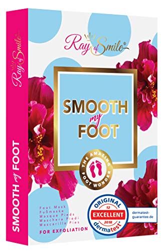 SMOOTH MY FOOT Mascarilla Pies para Eliminar Piel Muerta, Mascarilla Exfoliante, Pies Lisos Después de Solo Una Aplicación, Dermatológicamente probado, RAY OF SMILE Premium Line
