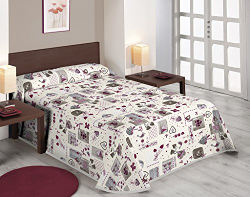 Sabanalia Love-Copriletto da tavolo, in cotone e poliestere Cama de 120 - 220 x 280 cm multicolore