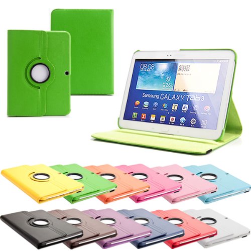 360   Tab3 10 1 Standtasche f  r SAMSUNG GALAXY TAB 3 10 1 P5200 P5210 P5220 H  lle Schutz Etui Tasche Cover  Gr  n 