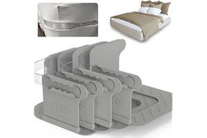 ADLUH Bettlaken Halter, Bettlakenspanner Einfach zu Bedienen Abnehmbar und Einstellbar 4 Höhen, Bed Sheet Holder, Bettlakenspanner Verstellbar für Matratzen Von 8-30cm Dick Einfacher(Grau)