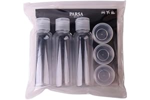 PARSA Beauty Lot de 6 récipients en PET et spatule pour bagages à main