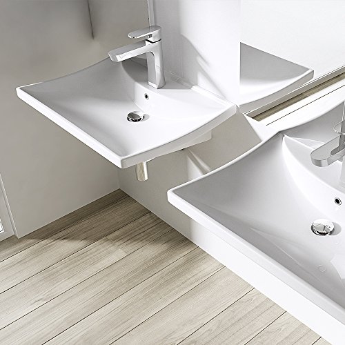 BTH: 60x44x16 cm Design Aufsatzwaschbecken / Hängewaschbecken Brüssel709, aus Keramik, Waschtisch, Waschbecken, Waschtisch, - 2