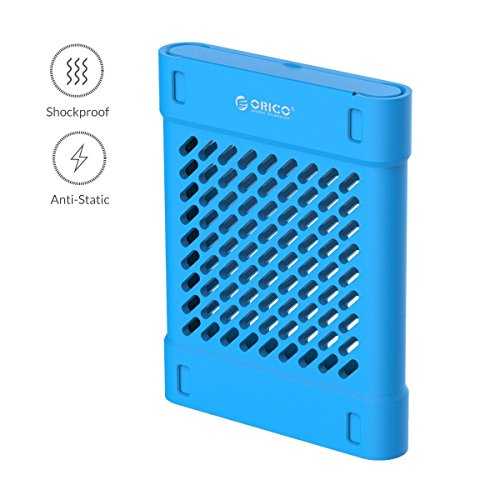ORICO – 2,5 Zoll Silikon Festplattentasche Schutztasche Schutzhülle für Externe Tragbare Festplatten, HDD/SSD Schutzbox für Western Digital WD Seagate Toshiba Samsung Intenso (Blau) - 5