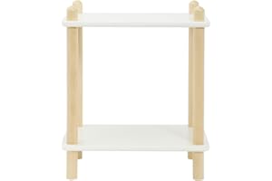 FurnitureHMD 2/3/4/5-Tier Household Shelf,Organiser Shelves,Storage Shelf with Birch Round Legs and MDF Shelving Unit for Bedroom, Bathroom,Kitchen,Office (W40xD30xH49cm)