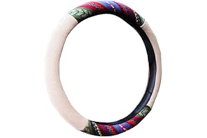 ISTN 2018 - Cubierta para volante de paño de lino, estilo étnico, diseño antideslizante y absorción del sudor