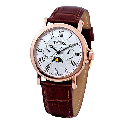 Time100 Herren-Armbanduhr mit romanischen Nummern-Skalas und Tag-Nacht-Anzeige W80035G.03A Time100 Herren-Armbanduhr mit romanischen Nummern-Skalas und Tag-Nacht-Anzeige W80035G.03A