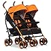 Twins Stroller Pushchair DUO - foldable and multifunctional highclass baby pram, Colour Electric Orange