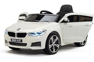 ATAA B-M-W 6 GT Licence Officielle 12v - Blanche - Voiture électrique pour Enfants à Batterie 12v et télécommande pour Parents